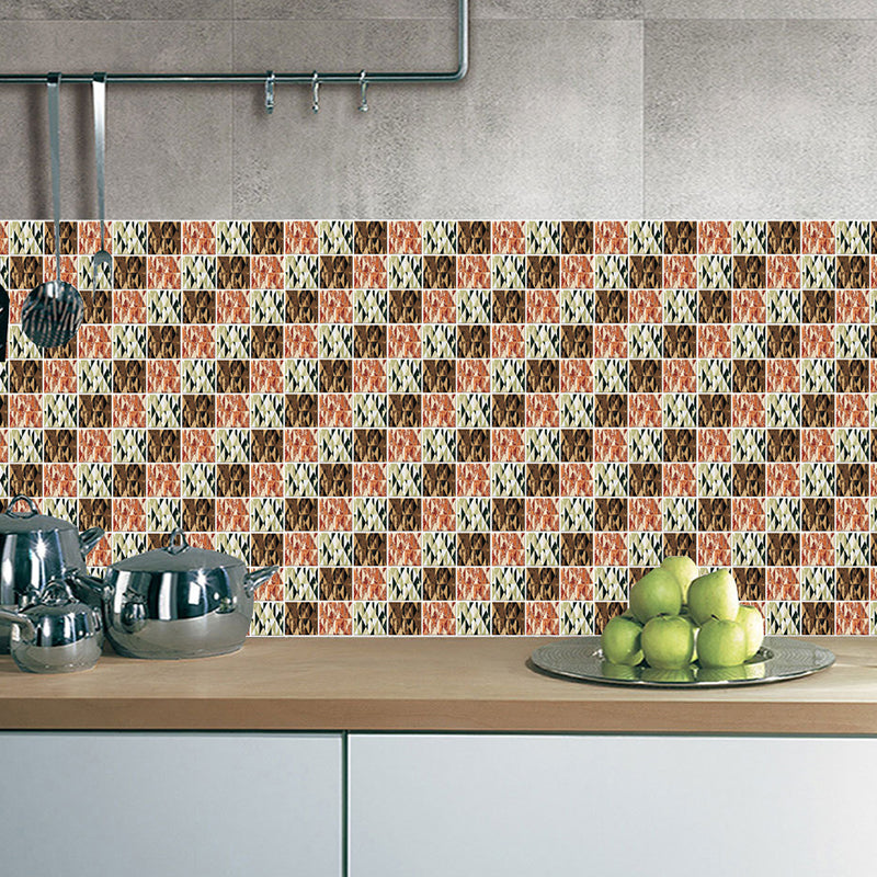 Mosaic Triangle Pattern Wallpaper Panels Modern PVC Stick On Wall Art in Grey-Red for Kitchen Clearhalo 'Wall Decor' 'Wallpaper' 1504782