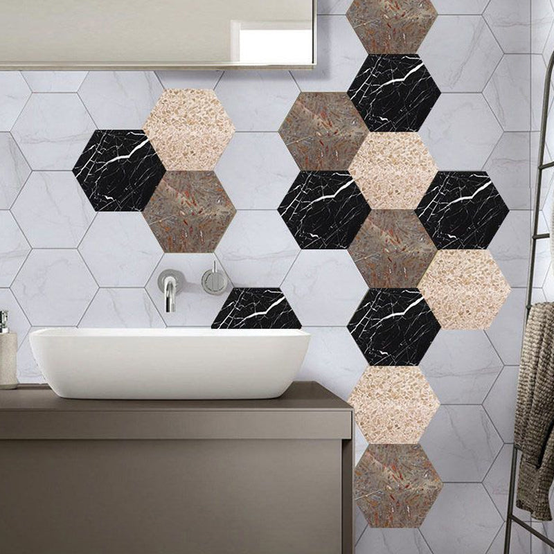 Modernist Honeycomb Peel Wallpaper Panels Black-Brown Marble Wall Art for Living Room Clearhalo 'Modern wall decor' 'Modern' 'Wallpaper' Wall Decor' 1504798