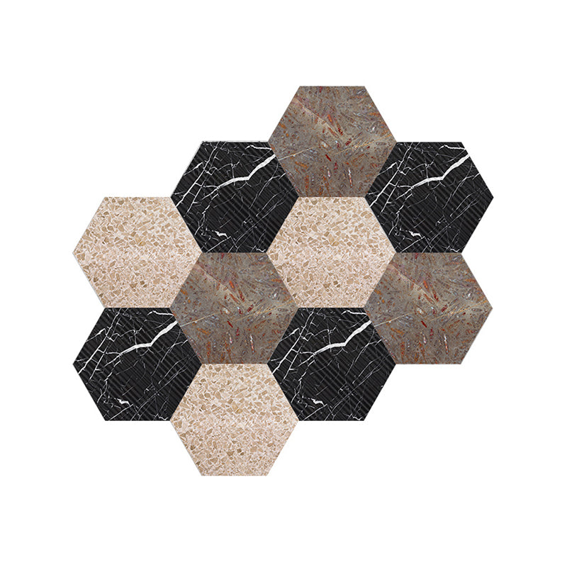 Modernist Honeycomb Peel Wallpaper Panels Black-Brown Marble Wall Art for Living Room Clearhalo 'Modern wall decor' 'Modern' 'Wallpaper' Wall Decor' 1504799