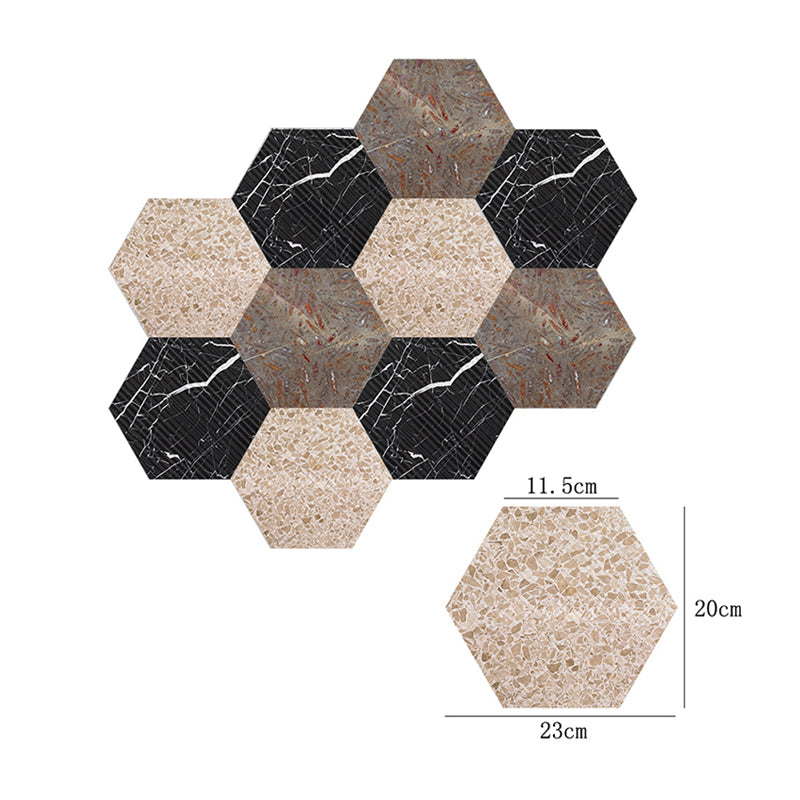 Modernist Honeycomb Peel Wallpaper Panels Black-Brown Marble Wall Art for Living Room Clearhalo 'Modern wall decor' 'Modern' 'Wallpaper' Wall Decor' 1504800