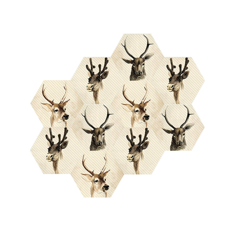 Novelty Deer Head Wallpaper Panels Black-Brown Pick Up Sticks Wall Decor for Home Clearhalo 'Wall Decor' 'Wallpaper' 1504839