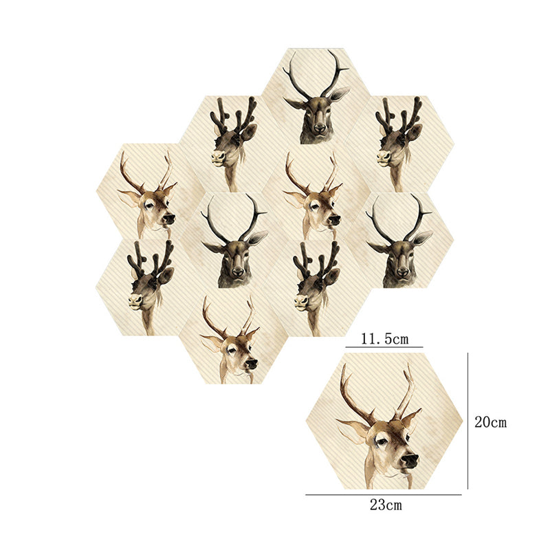 Novelty Deer Head Wallpaper Panels Black-Brown Pick Up Sticks Wall Decor for Home Clearhalo 'Wall Decor' 'Wallpaper' 1504840