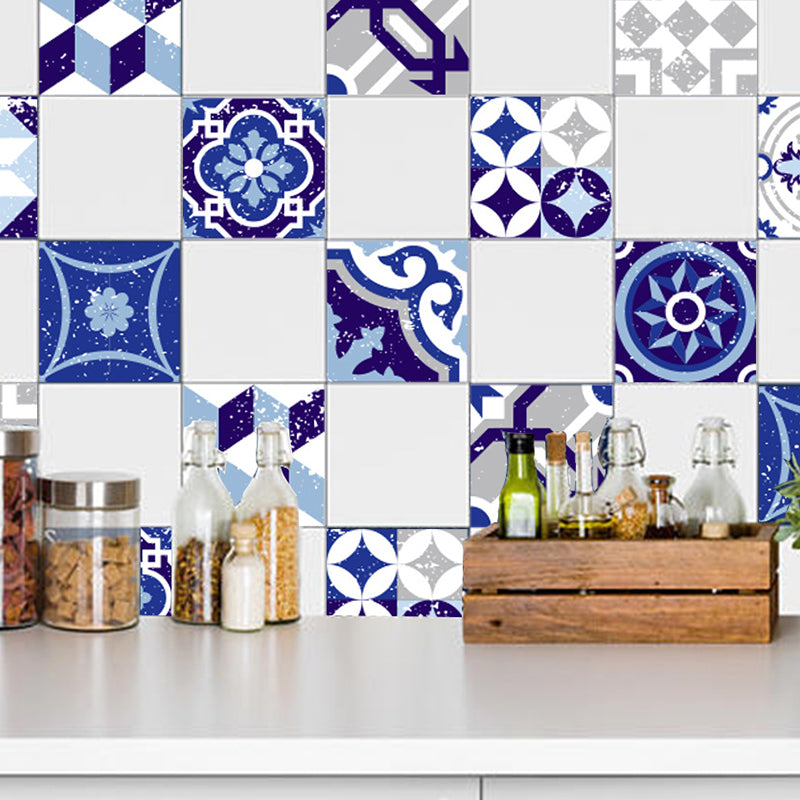 Mediterranean Geometric Tiles Wallpapers for Kitchen 10 Pieces 8' x 8