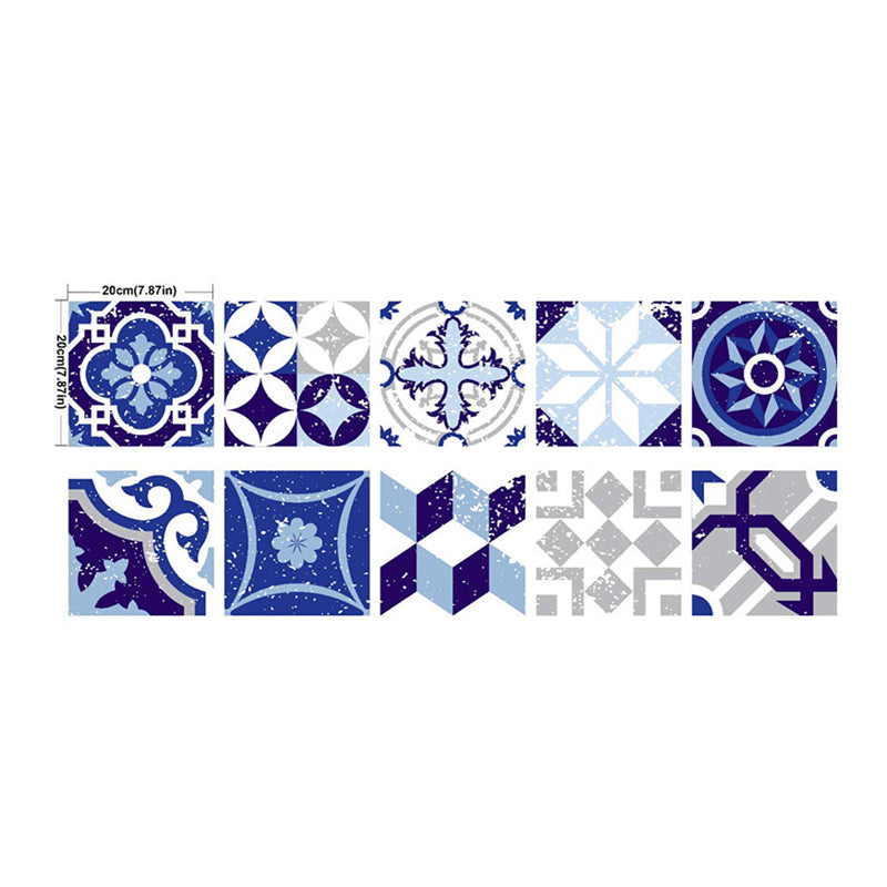 Mediterranean Geometric Tiles Wallpapers for Kitchen 10 Pieces 8' x 8