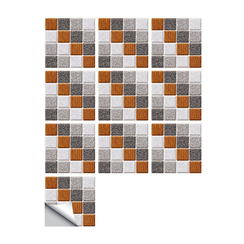 Grey Tiles Wallpaper Panels 10 Pieces Mosaics Modern Peel and Stick Wall Covering Clearhalo 'Wall Decor' 'Wallpaper' 1505046