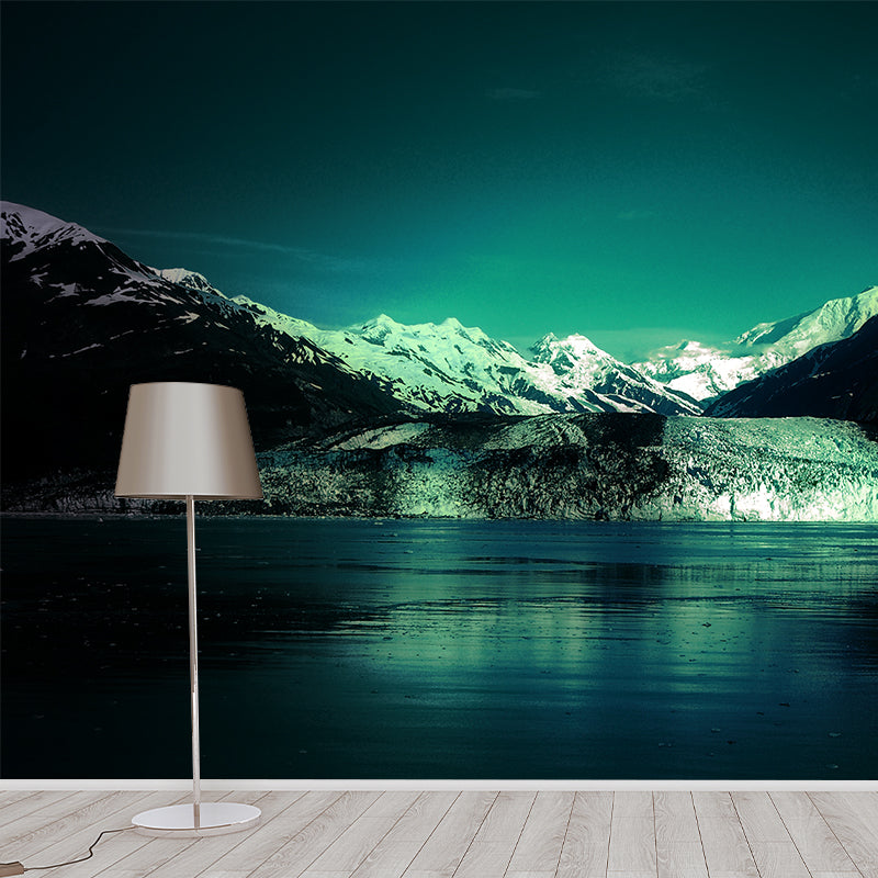 Dark River and Mountain Mural Decal Contemporary Moisture Resistant Living Room Wall Decor, Made to Measure Clearhalo 'Wall Decor' 'Wall Mural' 1505074