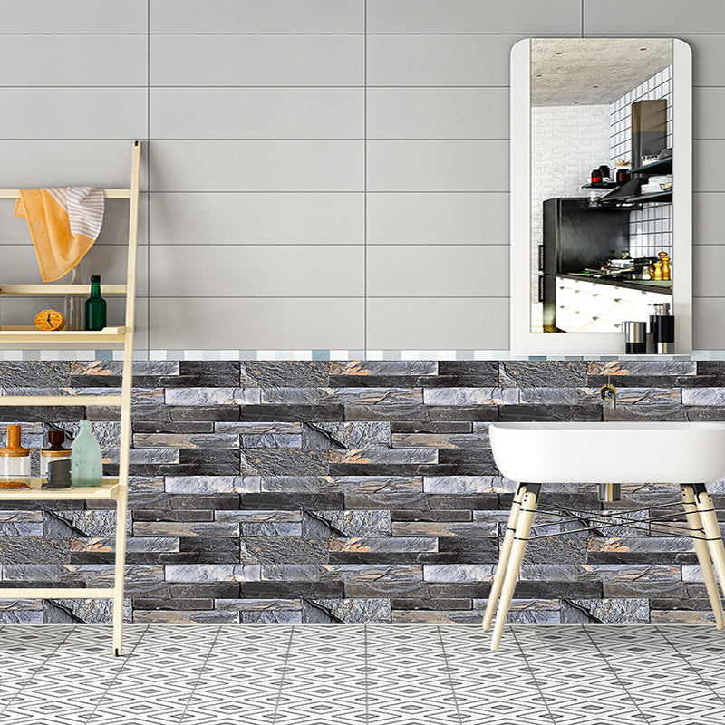 Industrial Faux Brick Wallpaper Panel Set 12 Pcs Grey Peel and Paste Wall Decor for Home Clearhalo 'Industrial wall decor' 'Industrial' 'Wallpaper' Wall Decor' 1507504