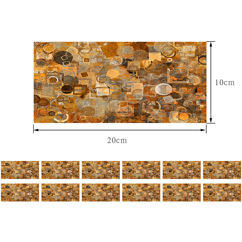 Adhesive Abstract Wallpaper Panels 12 Pieces Modern PVC Wall Art in Dark Brown, 8' L x 4