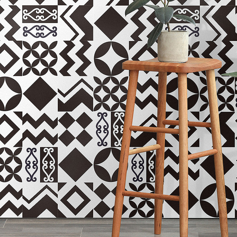 Black Modern Peel Wallpaper Panels 8' L x 8