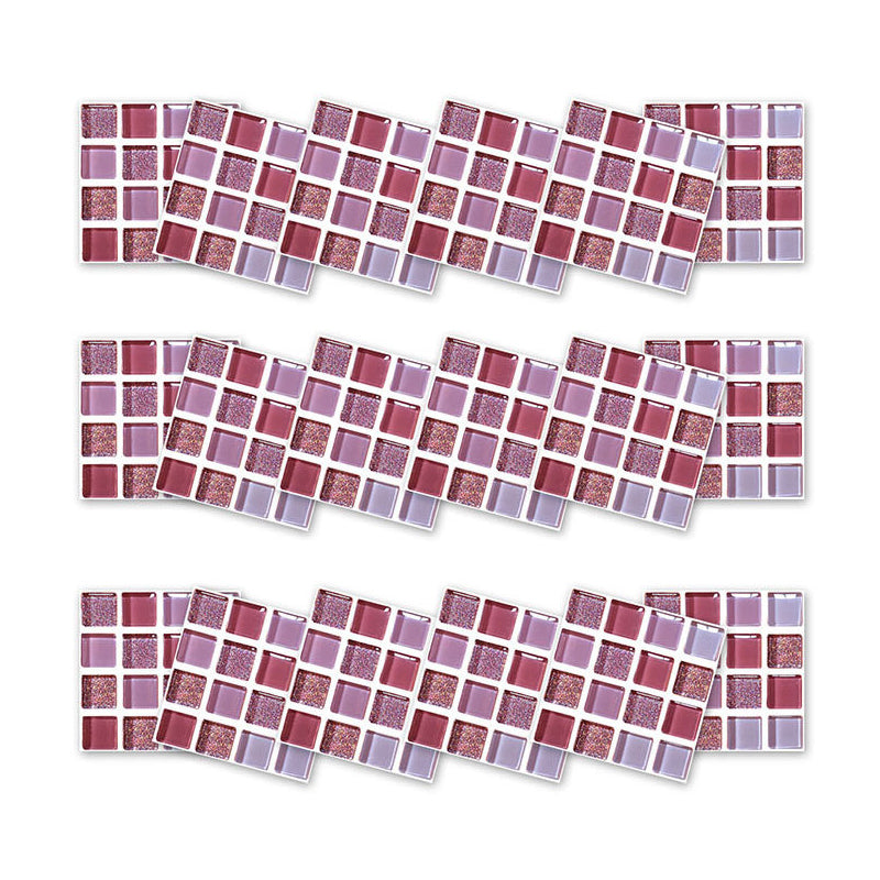 Bohemia Mosaic Tile Peel Wallpapers Purple Bathroom Wall Covering, 5.8-sq ft (54 Pcs) Clearhalo 'Wall Decor' 'Wallpaper' 1507948