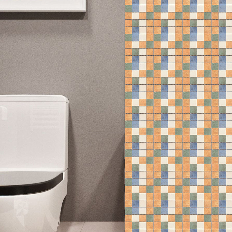 Orange Bohemian Wallpaper Panels 6.5-sq ft Mosaic Tile Stick Wall Decor for Washroom Clearhalo 'Wall Decor' 'Wallpaper' 1507951