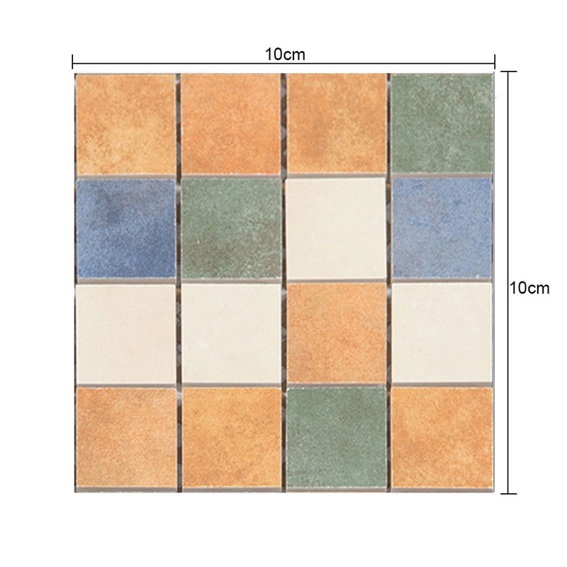 Orange Bohemian Wallpaper Panels 6.5-sq ft Mosaic Tile Stick Wall Decor for Washroom Clearhalo 'Wall Decor' 'Wallpaper' 1507954