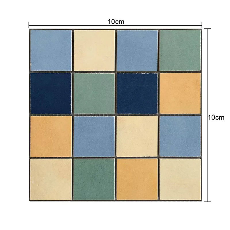 Faux Mosaic Tiles Wallpaper Panels Blue Bohemian Wall Art for Restroom, Self Adhesive Clearhalo 'Wall Decor' 'Wallpaper' 1507959