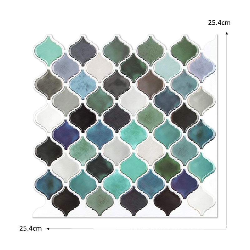 Green Mosaics Tile Wallpapers Quatrefoil Pattern Boho Stick On Wall Decor for Kitchen Clearhalo 'Wall Decor' 'Wallpaper' 1507969