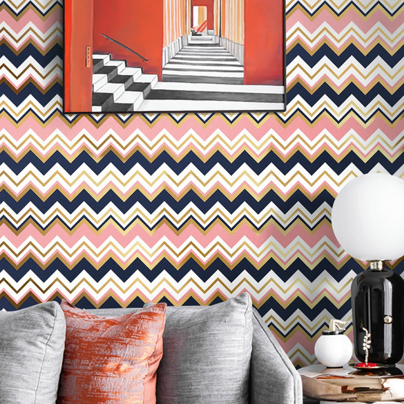 Modern Zigzag Wallpaper Panel Set for Kitchen 65.5' x 8