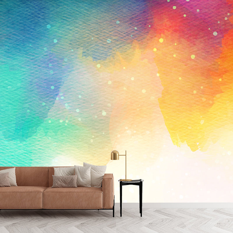 Whole Starry Watercolor Mural for Corridor Abstract Wall Art in Blue, Waterproofing Clearhalo 'Wall Decor' 'Wall Mural' 1508862