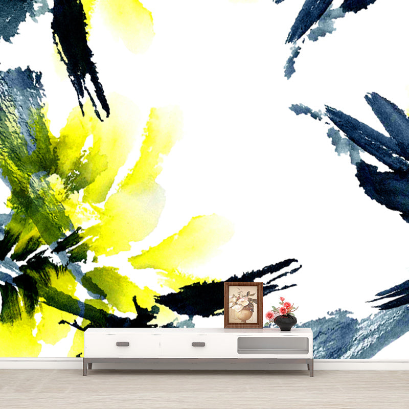 Watercolor Bird and Branch Mural Artistic Washable Bedroom Wall Decor, Custom Made Clearhalo 'Wall Decor' 'Wall Mural' 1508872