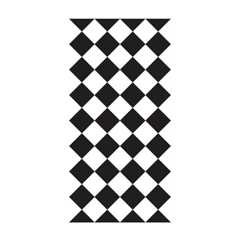 Black-White Modern Wallpaper Panels 4.4-sq ft Diagonal Checkered Pattern Wall Art, Self Adhesive Clearhalo 'Modern wall decor' 'Modern' 'Wallpaper' Wall Decor' 1512178