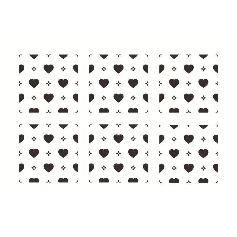 Black-White Loving Heart Wallpapers Self Sticking Modern Living Room Wall Decor (12 Pcs) Clearhalo 'Wall Decor' 'Wallpaper' 1512183