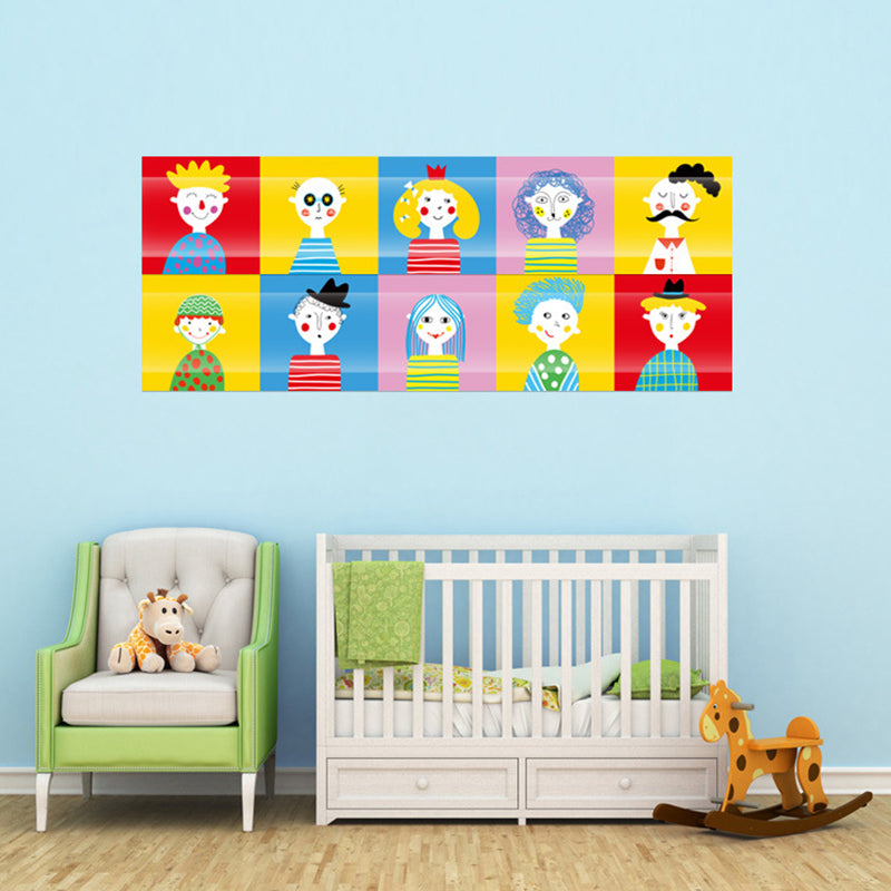 Hand-Print Character Wallpaper Panels Cartoon PVC Adhesive Wall Covering for Child Room Clearhalo 'Wall Decor' 'Wallpaper' 1512186