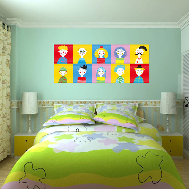 Hand-Print Character Wallpaper Panels Cartoon PVC Adhesive Wall Covering for Child Room Clearhalo 'Wall Decor' 'Wallpaper' 1512187