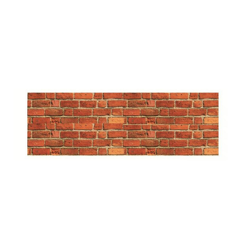 PVC Self Sticking Wallpapers Industrial Faux Brick Wall Art in Red Brown, 22' L x 7.5