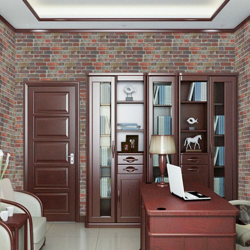 Industrial Brick Look Peel Wallpaper Panels for Living Room 4.6-sq ft Wall Decor in Grey-Red Clearhalo 'Industrial wall decor' 'Industrial' 'Wallpaper' Wall Decor' 1512317