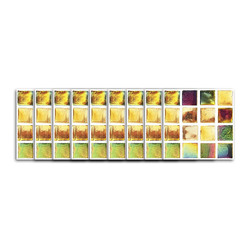 Foil Look Mosaic Tile Wallpapers Bohemian Smooth Adhesive Wall Art in Yellow (54 Pieces) Clearhalo 'Wall Decor' 'Wallpaper' 1512503