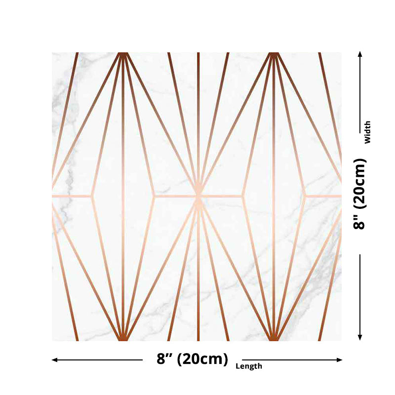 Minimalist Diamond Wallpaper Panels Coffee Kitchen Stick On Wall Decoration, 8' x 8