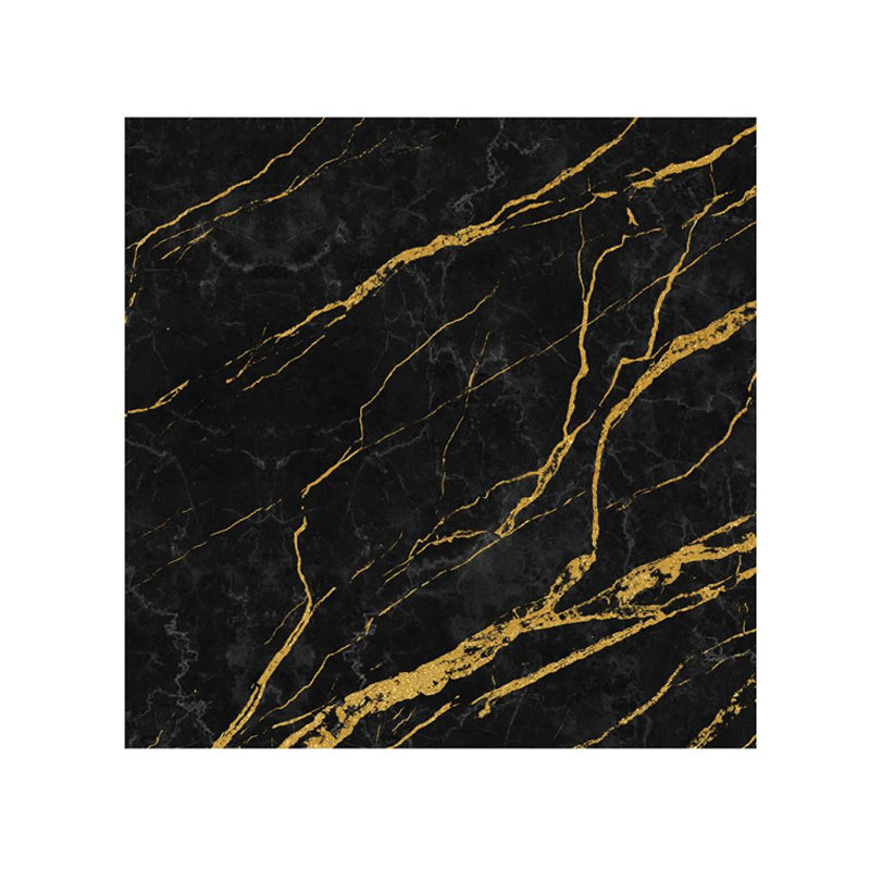 Marble Wallpaper Panels Self-Adhesive Modern Washroom Wall Decor in Black, 12' x 12