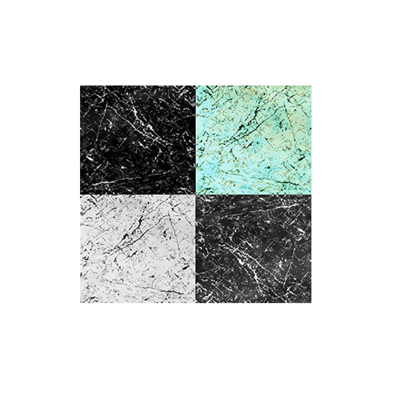 Black-Green Mosaic Marble Wallpaper Panel 18 Pcs Self-Stick Modern Kitchen Wall Art Clearhalo 'Wall Decor' 'Wallpaper' 1513053