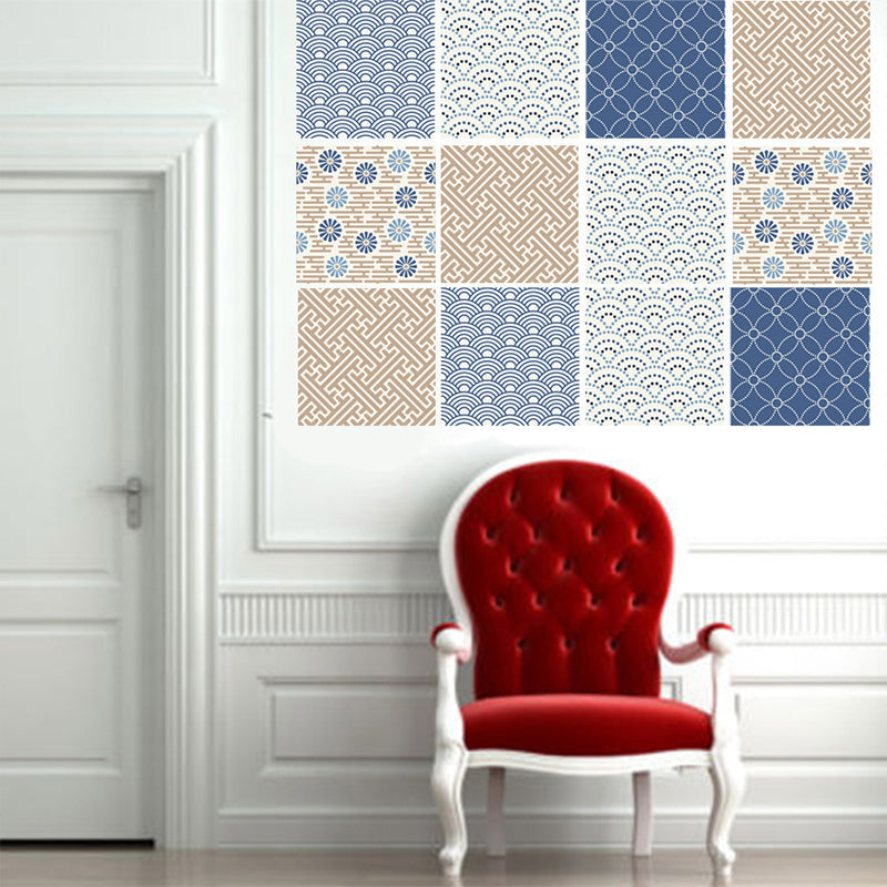 Blue Mediterranean Peel Wallpaper Panels 18 Pieces 8' L x 8