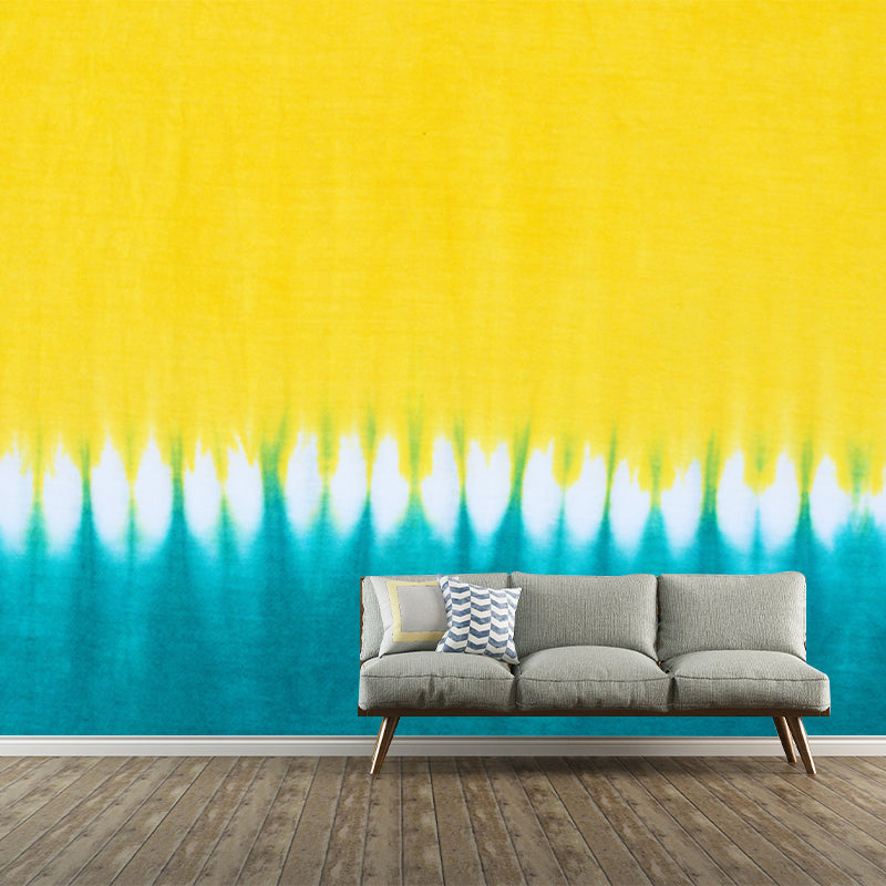 Washable Farm Field Mural Minimalist Aesthetics Non-Woven Wall Decor, Custom Made Yellow Clearhalo 'Wall Decor' 'Wall Mural' 1513404