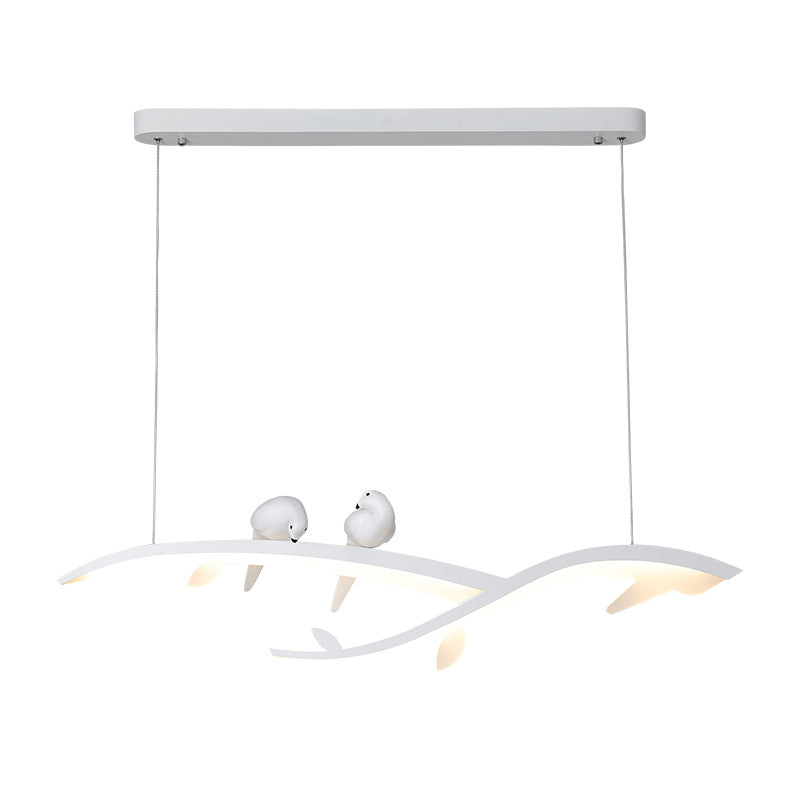 White Branch LED Island Light Modern 27