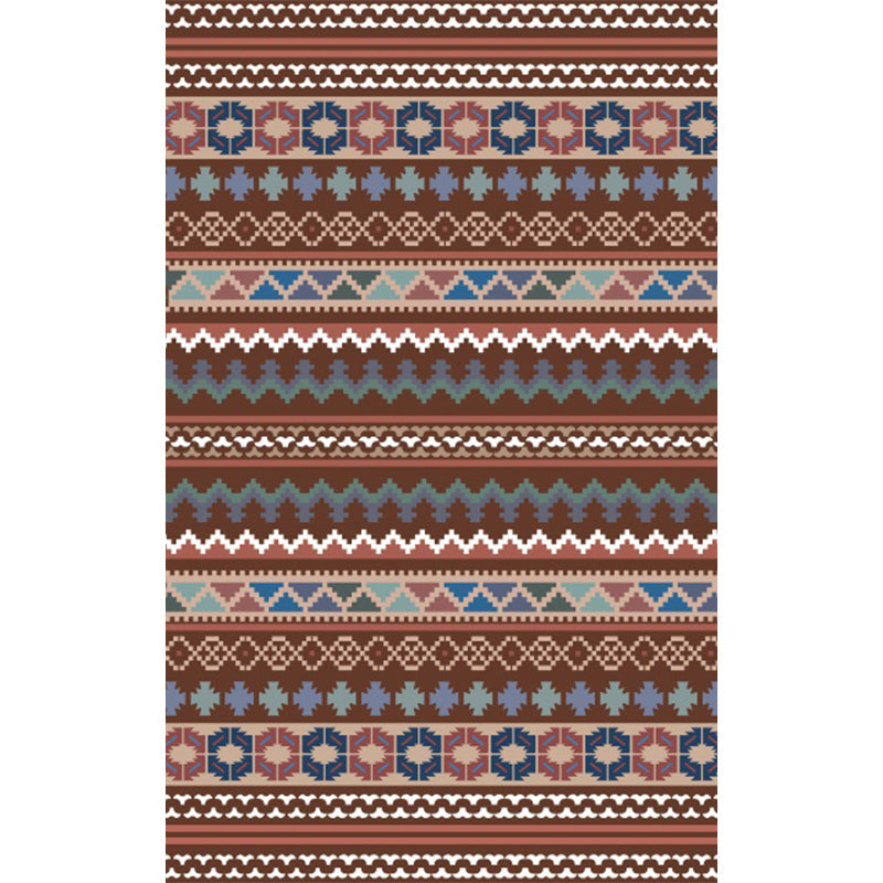 Eclectic Stripe Wave Triangle Rug in Burgundies Bohemian Carpet Polyester Non-Slip Backing Rug for Living Room Clearhalo 'Area Rug' 'Bohemian' 'Rugs' Rug' 1516223