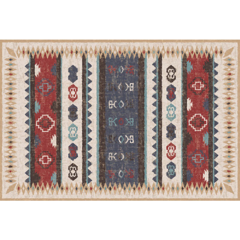 Retro Stripe Triangle Diamond Rug Colorful Bohemian Carpet Polyester Non-Slip Backing Rug for Living Room Clearhalo 'Area Rug' 'Bohemian' 'Rugs' Rug' 1516503