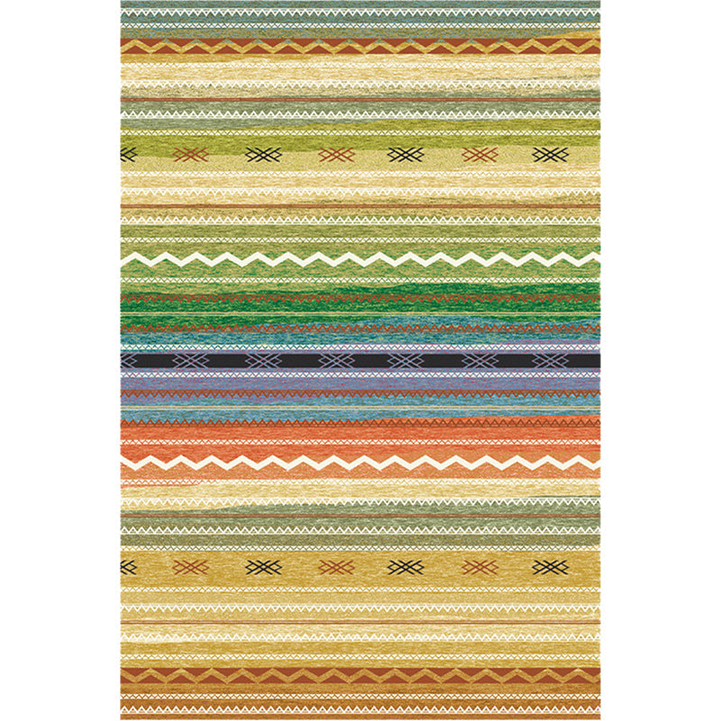 Eclectic Stripe Wave Rug Multicolor Bohemian Carpet Polyester Washable Carpet for Living Room Clearhalo 'Area Rug' 'Bohemian' 'Rugs' Rug' 1516510