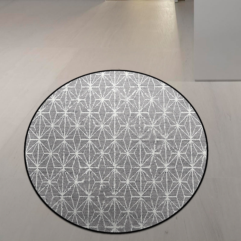 Grey Bohemian Rug Polyester Geometric Rug Non-Slip Backing Area Rug for Bedroom Grey Clearhalo 'Area Rug' 'Bohemian' 'Rugs' Rug' 1517430