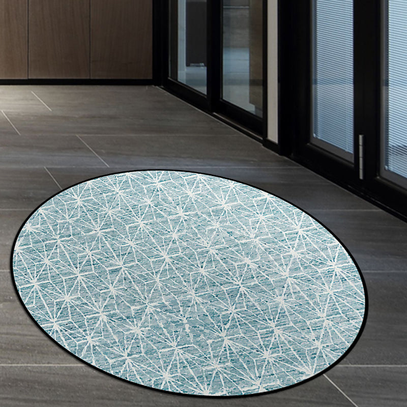 Grey Bohemian Rug Polyester Geometric Rug Non-Slip Backing Area Rug for Bedroom Lake Blue Clearhalo 'Area Rug' 'Bohemian' 'Rugs' Rug' 1517438