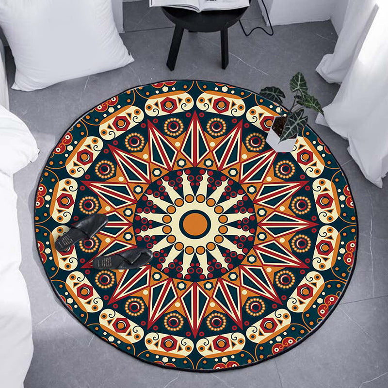 Moroccan Floral Rug White and Red Polyester Rug Non-Slip Backing Machine Washable Carpet for Bedroom Coffee Clearhalo 'Area Rug' 'Moroccan' 'Rugs' Rug' 1517663