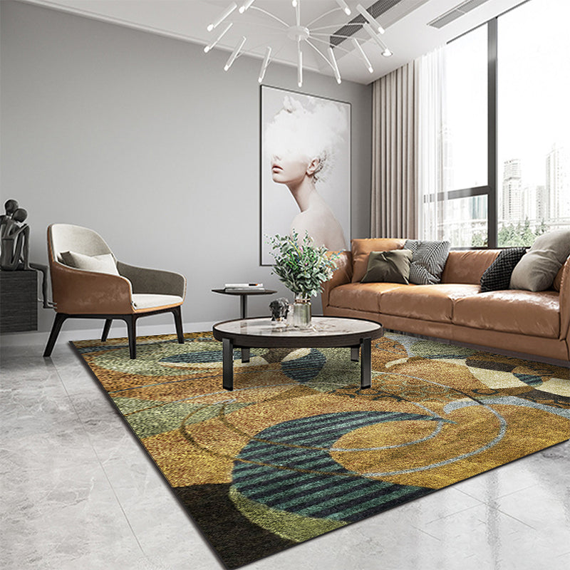 Brown Bedroom Rug Modern Abstract Lines Irregular Shape Pattern Area Rug Polyester Washable Rug Clearhalo 'Area Rug' 'Modern' 'Rugs' Rug' 1517688