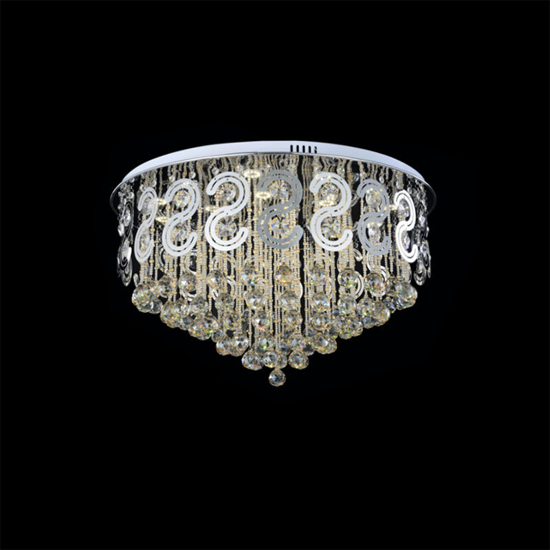 Vintage Style Layered Flush Mount Lighting Metal LED Ceiling Lamp with Crystal Ball in Clear Clearhalo 'Ceiling Lights' 'Close To Ceiling Lights' 'Close to ceiling' 'Flush mount' Lighting' 152517