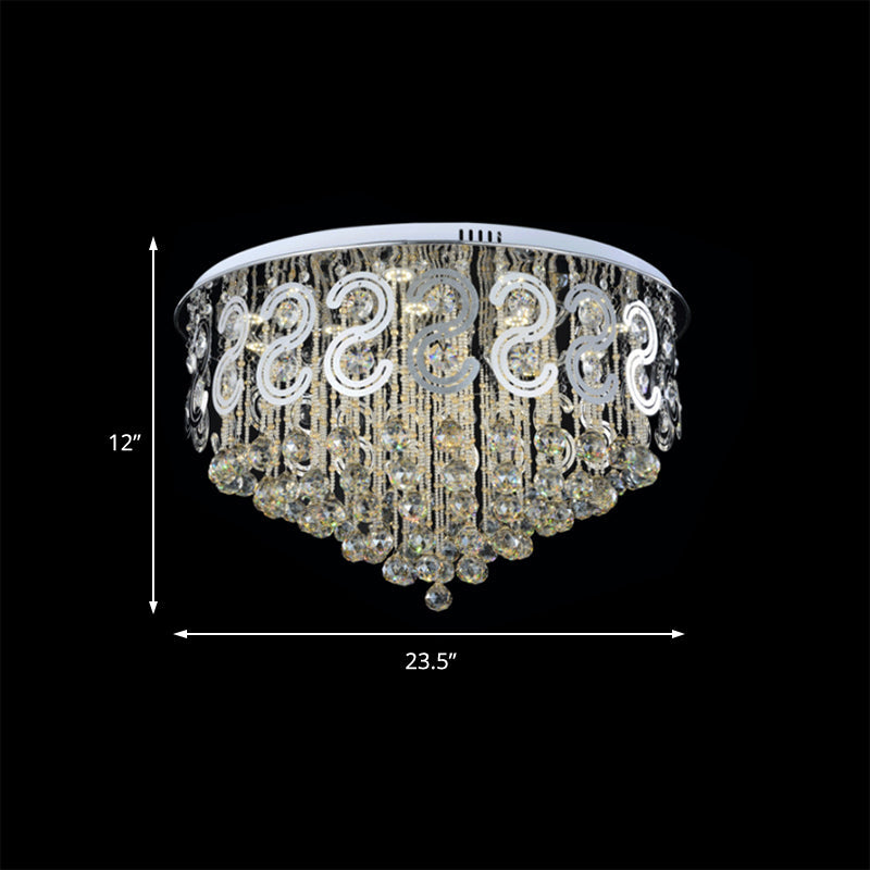 Vintage Style Layered Flush Mount Lighting Metal LED Ceiling Lamp with Crystal Ball in Clear Clearhalo 'Ceiling Lights' 'Close To Ceiling Lights' 'Close to ceiling' 'Flush mount' Lighting' 152518