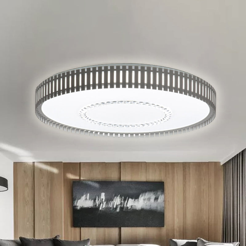 White Round Ceiling Lamp Simple LED Acrylic Flush Mount Lighting Fixture in White/Warm/Natural Light White White Clearhalo 'Ceiling Lights' 'Close To Ceiling Lights' 'Close to ceiling' 'Flush mount' Lighting' 156763