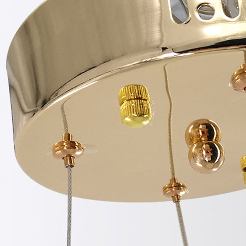 Twist Chandelier Lighting Modern Crystal Gold LED Hanging Lamp in Warm/White Light for Bedroom Clearhalo 'Ceiling Lights' 'Chandeliers' 'Modern Chandeliers' 'Modern' Lighting' 157528