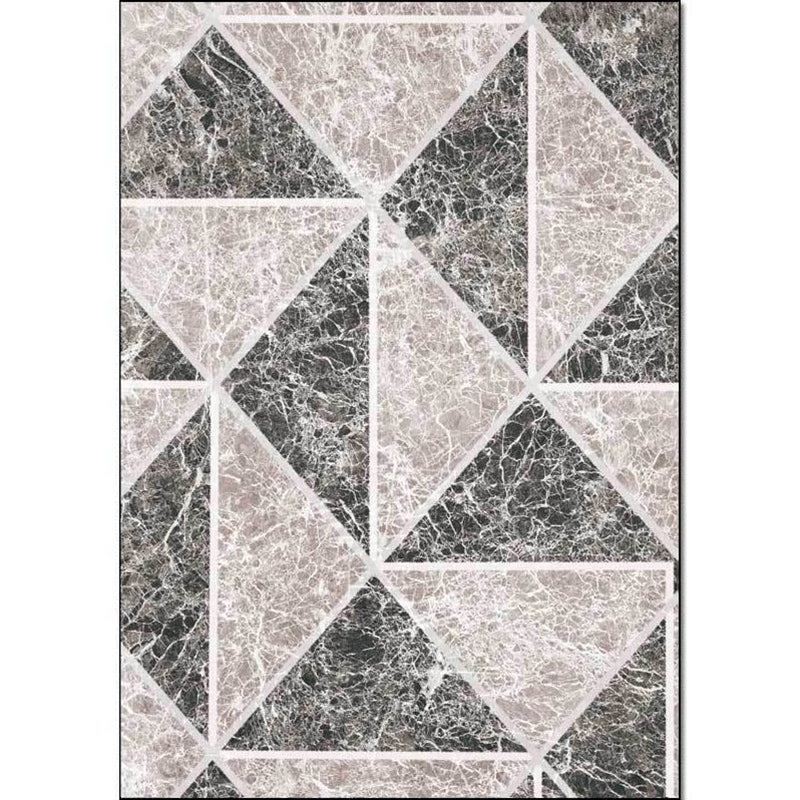 Grey Novelty Rug Polyester Geometric Pattern Rug Washable Non-Slip Backing Carpet for Living Room Clearhalo 'Area Rug' 'Modern' 'Rugs' Rug' 1578863