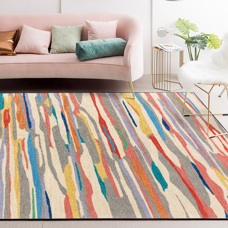 Unique Watercolor Pattern Rug Multicolor Novelty Rug Polyester Washable Anti-Slip Backing Carpet for Living Room Ivory Clearhalo 'Area Rug' 'Modern' 'Rugs' Rug' 1579463