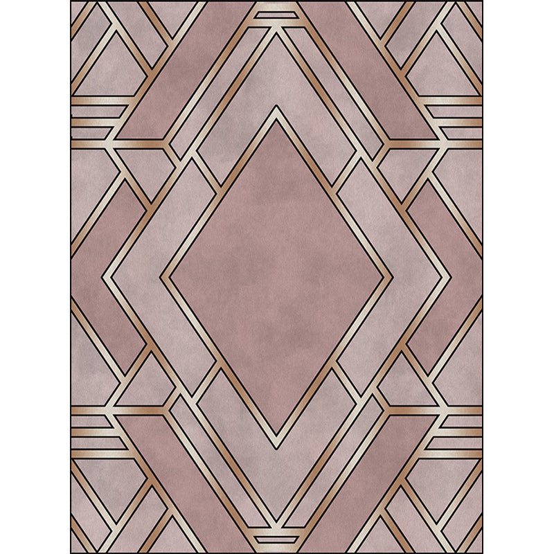 Nordic Geometric Print Rug Pink Polyester Rug Machine Washable Non-Slip Backing Area Rug for Bedroom Clearhalo 'Area Rug' 'Modern' 'Rugs' Rug' 1579496