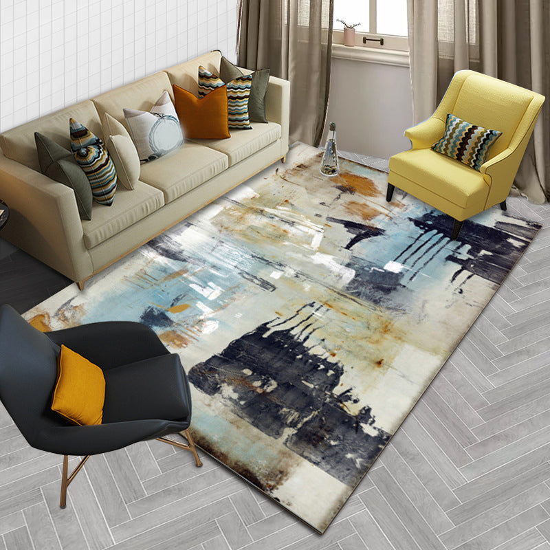 Unique Watercolor Pattern Rug Beige Casual Rug Polyester Washable Area Rug for Bedroom Light Beige Clearhalo 'Area Rug' 'Modern' 'Rugs' Rug' 1579675