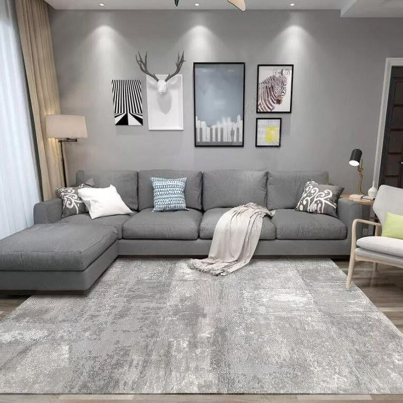 Unusual Abstract Rug Grey Modern Rug Polyester Washable Anti-Slip Backing Carpet for Living Room Clearhalo 'Area Rug' 'Modern' 'Rugs' Rug' 1580092